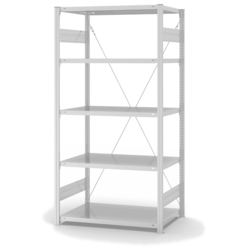 hofe System-Steckregal in mittelschwerer Bauart, Höhe x Breite x Tiefe 2000 x 1060 x 635 mm, 5 Böden