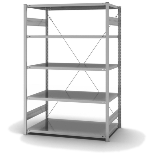 hofe System-Steckregal in mittelschwerer Bauart, Höhe x Breite x Tiefe 2000 x 1360 x 835 mm, 5 Böden