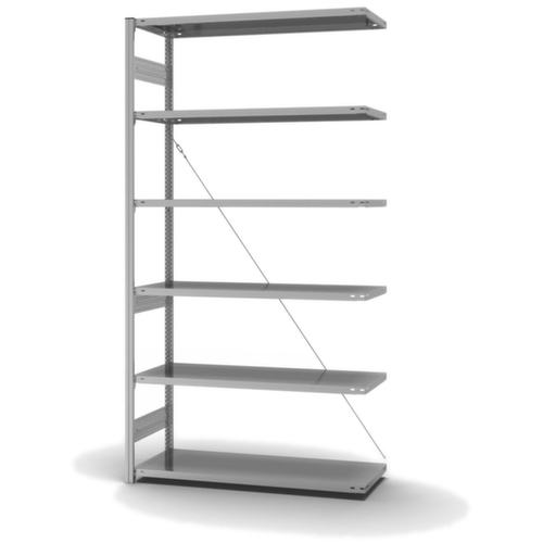 hofe System-Steckregal Anbaufeld, Höhe x Breite x Tiefe 2500 x 1310 x 535 mm, 6 Böden