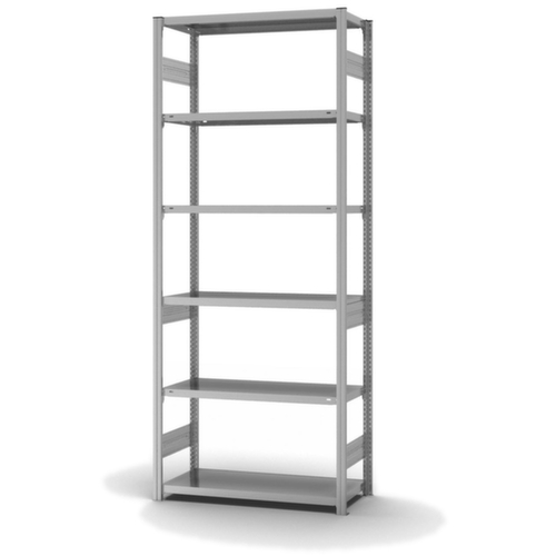 hofe Traversenregal in mittelschwerer Bauart, Höhe x Breite x Tiefe 2500 x 1060 x 435 mm, 6 Böden