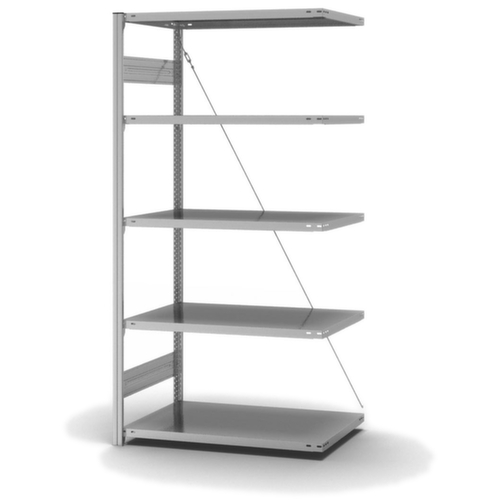 hofe Edelstahl-Steckregal, Höhe x Breite x Tiefe 2000 x 1010 x 635 mm, 5 Böden