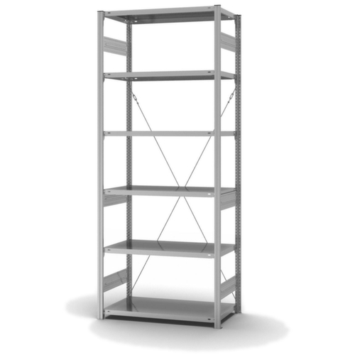 hofe Edelstahl-Steckregal, Höhe x Breite x Tiefe 2500 x 1060 x 535 mm, 6 Böden