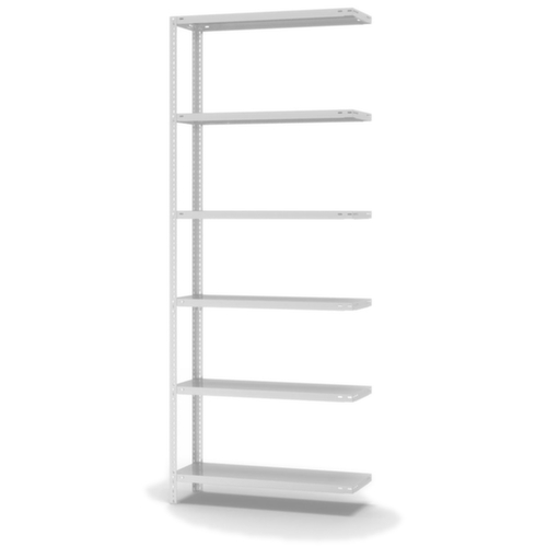 hofe Schraubregal Anbaufeld, 6 Böden, RAL7035 Lichtgrau