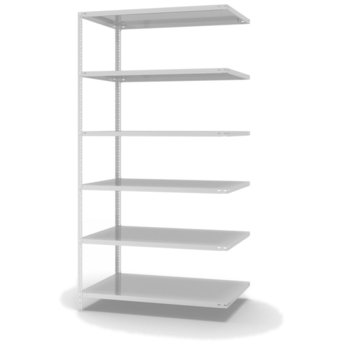 hofe Schraubregal Anbaufeld, 6 Böden, RAL7035 Lichtgrau