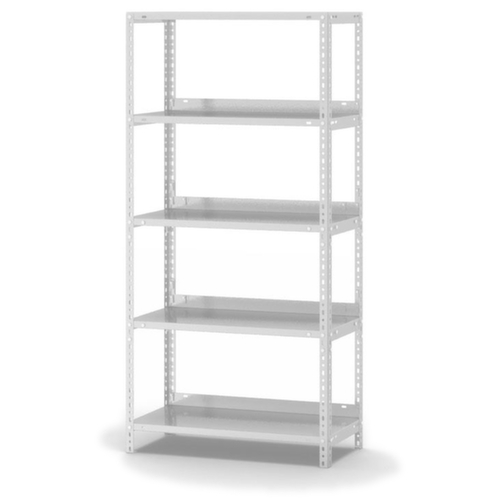 hofe Akten-Schraubregal, 5 Böden, RAL7035 Lichtgrau