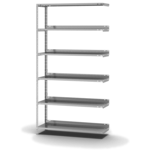 hofe Akten-Schraubregal Anbaufeld, 6 Böden, mit korrosionsschützender Zinkbeschichtung