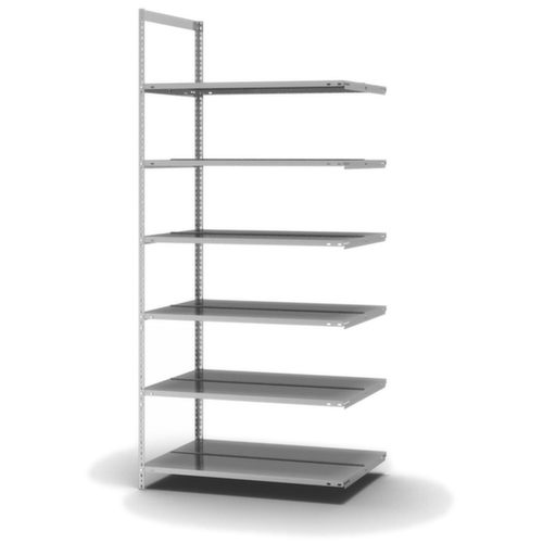 hofe Akten-Schraubregal Anbaufeld zur beidseitigen Nutzung, 6 Böden, mit korrosionsschützender Zinkbeschichtung