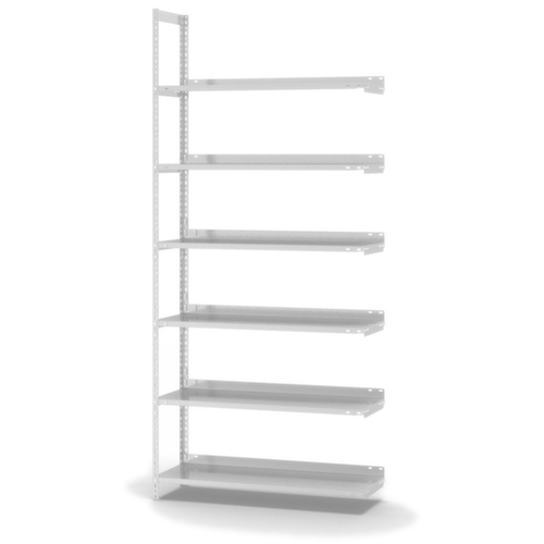 hofe Akten-Schraubregal Anbaufeld, 6 Böden, RAL7035 Lichtgrau