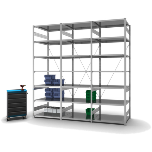 hofe System-Steckregal in Standard Bauart, Höhe x Breite x Tiefe 3000 x 1010 x 835 mm, 7 Böden