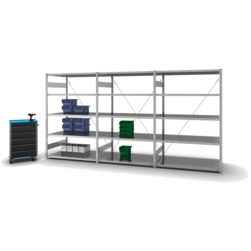 hofe System-Steckregal in Standard Bauart, Höhe x Breite x Tiefe 2000 x 1360 x 835 mm, 5 Böden