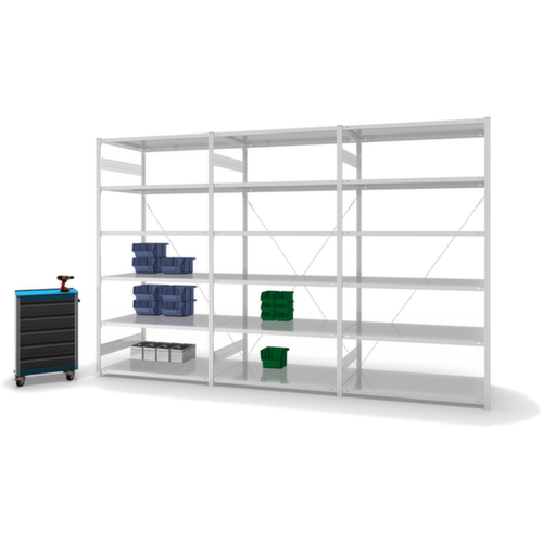 hofe System-Steckregal in Standard Bauart, Höhe x Breite x Tiefe 2500 x 1360 x 835 mm, 6 Böden
