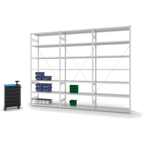 hofe System-Steckregal in Standard Bauart, Höhe x Breite x Tiefe 3000 x 1360 x 535 mm, 7 Böden