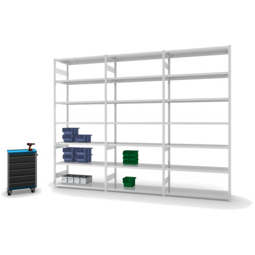 hofe Traversenregal in Standard Bauart, Höhe x Breite x Tiefe 3000 x 1360 x 535 mm, 7 Böden