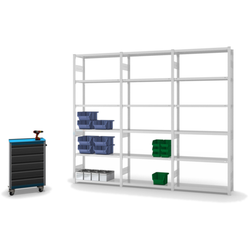 hofe Traversenregal in mittelschwerer Bauart, Höhe x Breite x Tiefe 2500 x 1060 x 335 mm, 6 Böden