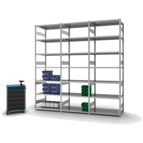 hofe Traversenregal in schwerer Bauart, Höhe x Breite x Tiefe 3000 x 1060 x 635 mm, 7 Böden