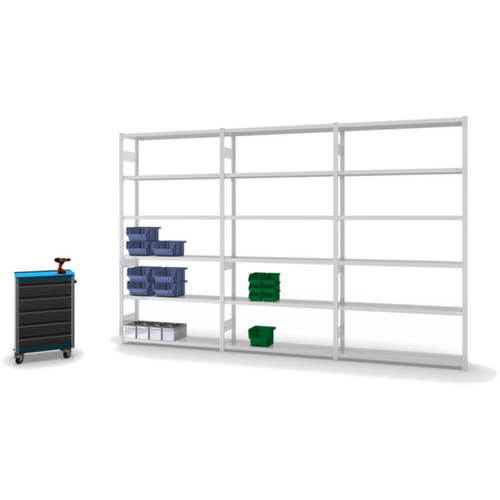 hofe Traversenregal in schwerer Bauart, Höhe x Breite x Tiefe 2500 x 1360 x 335 mm, 6 Böden