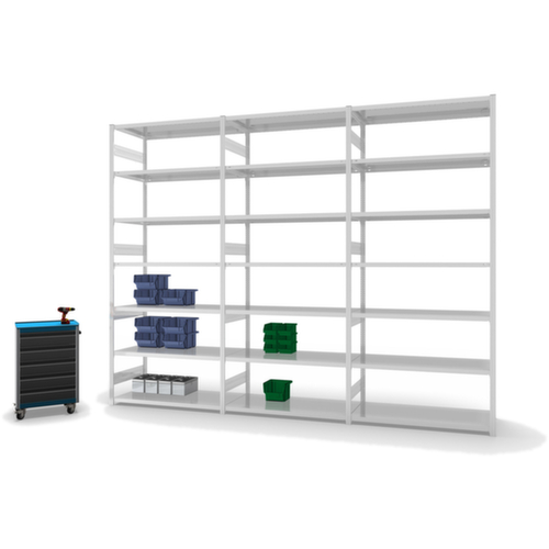 hofe Traversenregal in schwerer Bauart, Höhe x Breite x Tiefe 3000 x 1360 x 635 mm, 7 Böden