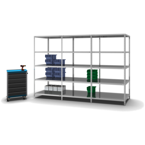 hofe Schraubregal Anbaufeld, 5 Böden, mit korrosionsschützender Zinkbeschichtung