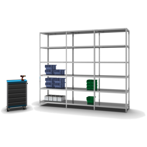 hofe Schraubregal Anbaufeld, 6 Böden, mit korrosionsschützender Zinkbeschichtung