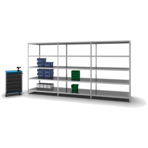 hofe Schraubregal Anbaufeld, 5 Böden, mit korrosionsschützender Zinkbeschichtung