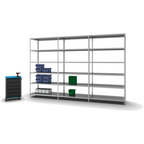 hofe Schraubregal Anbaufeld, 6 Böden, mit korrosionsschützender Zinkbeschichtung