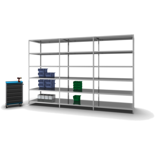 hofe Schraubregal Anbaufeld, 6 Böden, mit korrosionsschützender Zinkbeschichtung