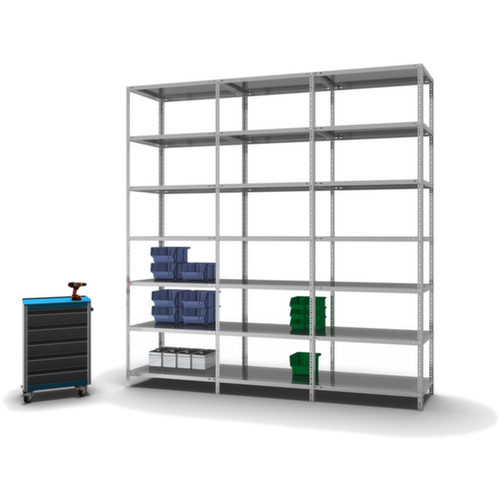 hofe Schraubregal Anbaufeld, 7 Böden, mit korrosionsschützender Zinkbeschichtung