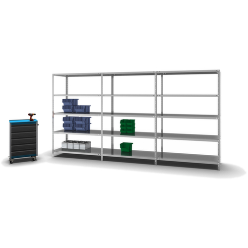 hofe Schraubregal Anbaufeld, 5 Böden, mit korrosionsschützender Zinkbeschichtung