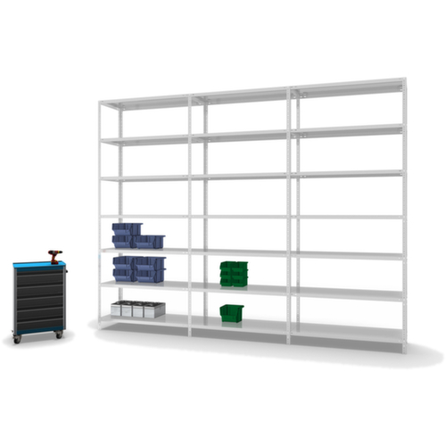 hofe Schraubregal, 7 Böden, RAL7035 Lichtgrau