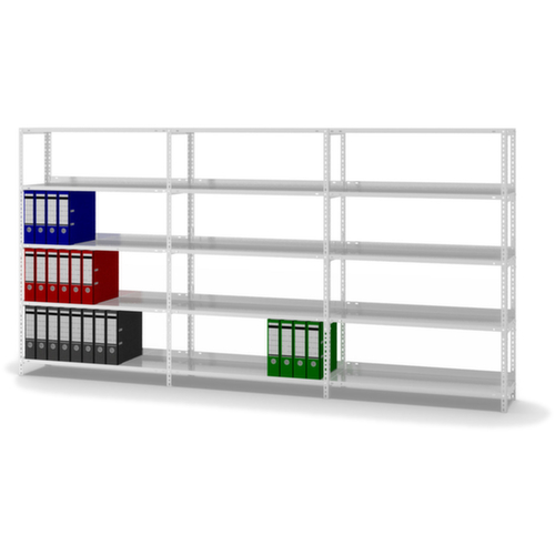 hofe Akten-Schraubregal, 5 Böden, RAL7035 Lichtgrau