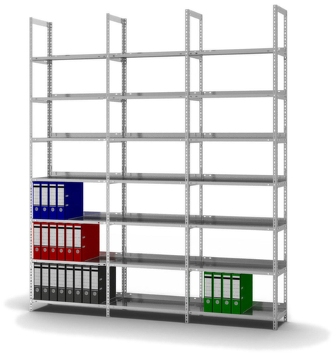 hofe Akten-Schraubregal, 7 Böden, mit korrosionsschützender Zinkbeschichtung