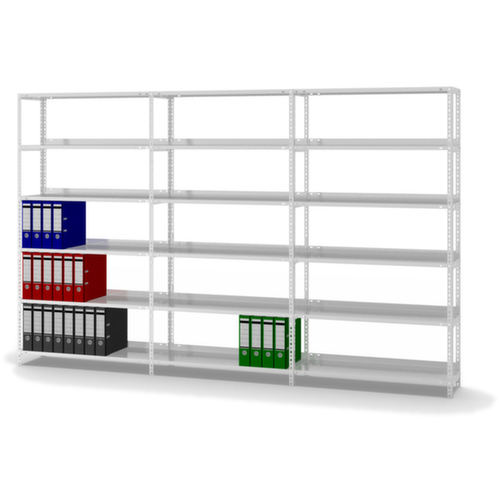 hofe Akten-Schraubregal, 6 Böden, RAL7035 Lichtgrau