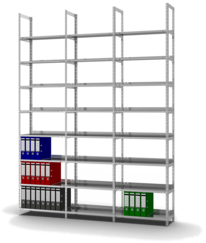 hofe Akten-Schraubregal, 8 Böden, mit korrosionsschützender Zinkbeschichtung