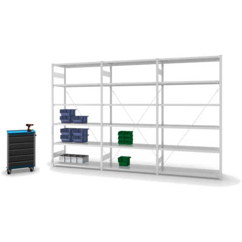 hofe System-Steckregal in Standard Bauart, Höhe x Breite x Tiefe 2500 x 1310 x 435 mm, 6 Böden