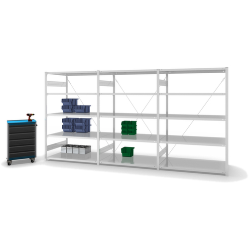hofe System-Steckregal in mittelschwerer Bauart, Höhe x Breite x Tiefe 2000 x 1310 x 535 mm, 5 Böden