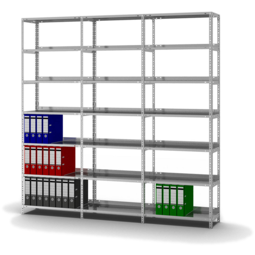 hofe Akten-Schraubregal Anbaufeld, 7 Böden, mit korrosionsschützender Zinkbeschichtung