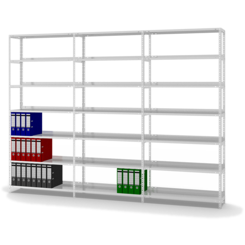 hofe Akten-Schraubregal Anbaufeld, 7 Böden, RAL7035 Lichtgrau