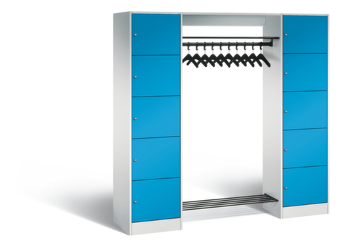 C+P Schließfach-Garderobe Classic mit je 5 Fächern rechts und links, Breite 1870 mm