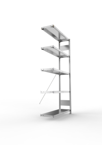 META System-Steckregal CLIP Anbaufeld, Höhe x Breite x Tiefe 2000 x 1006 x 336 mm, 5 Böden