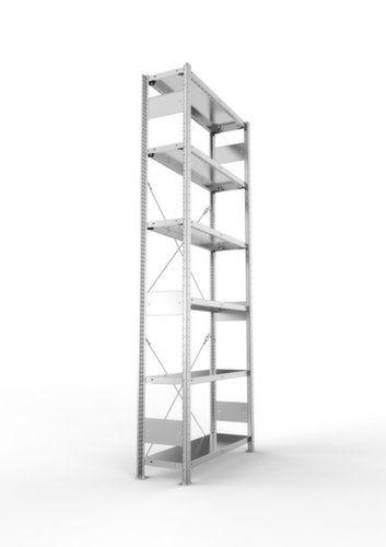 META System-Steckregal CLIP, Höhe x Breite x Tiefe 2500 x 1056 x 336 mm, 6 Böden
