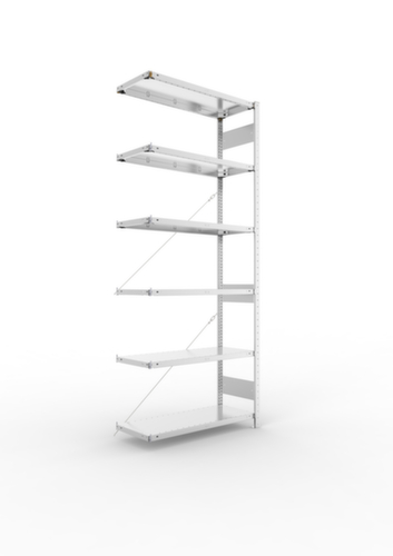 META System-Steckregal CLIP Anbaufeld, Höhe x Breite x Tiefe 2500 x 1006 x 436 mm, 6 Böden