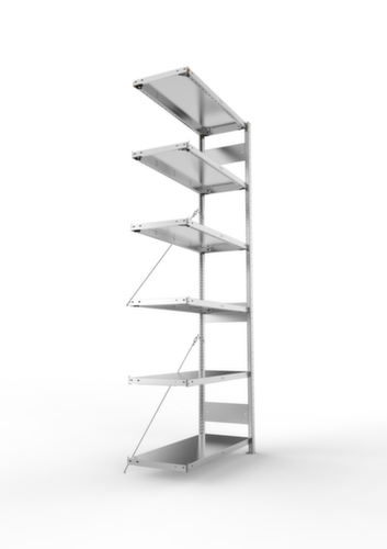 META System-Steckregal CLIP Anbaufeld, Höhe x Breite x Tiefe 2500 x 1006 x 436 mm, 6 Böden