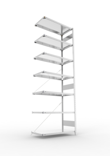 META System-Steckregal CLIP Anbaufeld, Höhe x Breite x Tiefe 3000 x 1006 x 536 mm, 7 Böden