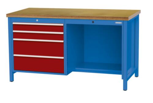 Bedrunka + Hirth Werkbank, 4 Schubladen, 1/2 Ablageboden