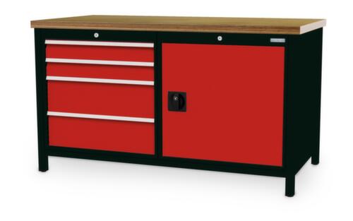 Bedrunka + Hirth Werkbank, 4 Schubladen, 1 Schrank