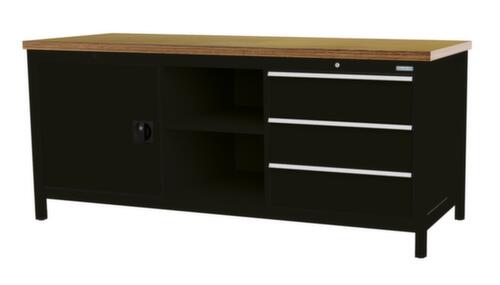 Bedrunka + Hirth Werkbank, 3 Schubladen, 1 Schrank, 2 Ablageböden