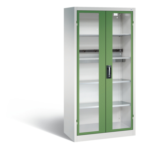 C+P Akkuladeschrank ERGO, RAL7035 Lichtgrau/RAL6011 Resedagrün