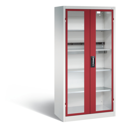 C+P Akkuladeschrank ERGO, RAL7035 Lichtgrau/RAL3003 Rubinrot