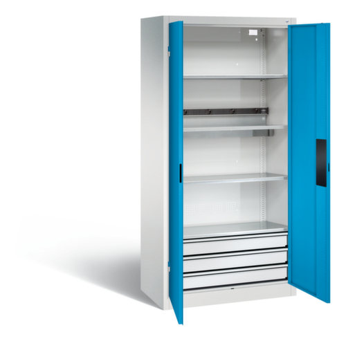 C+P Akkuladeschrank ERGO, RAL7035 Lichtgrau/RAL5012 Lichtblau