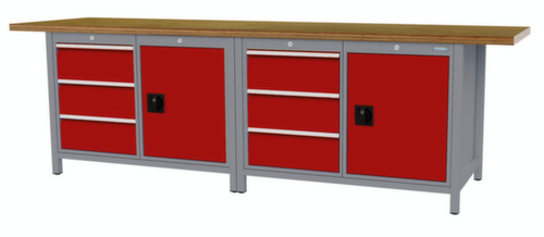 Bedrunka + Hirth Werkbank, 6 Schubladen, 2 Schränke